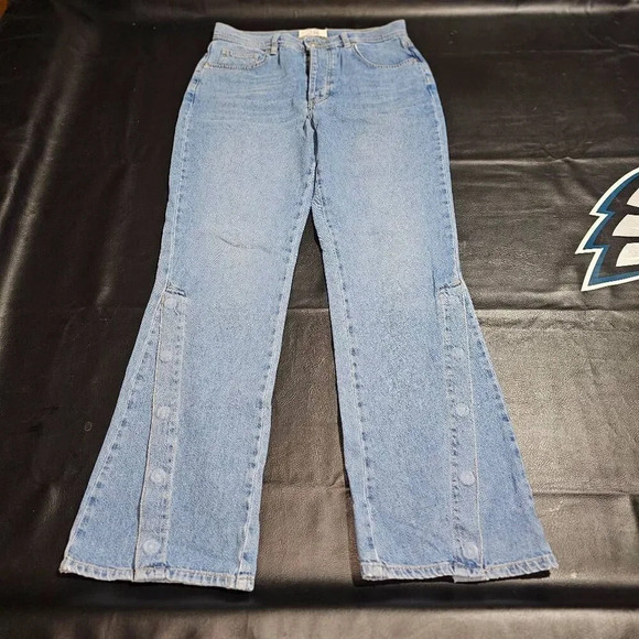 We The Free People Womens‎ Ankle Leg Snap Flare Buttonfly Jeans 28 - Picture 1 of 4
